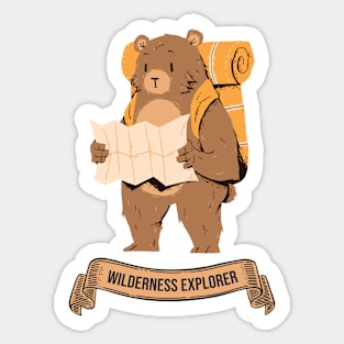 Wilderness Explorer - Hiking Bear Sticker